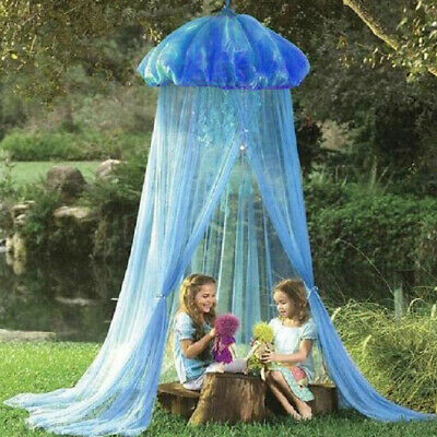 Bed Canopy Yarn Play Tent Bedding For Kids Playing Reading, Blue Jellyfish Crib