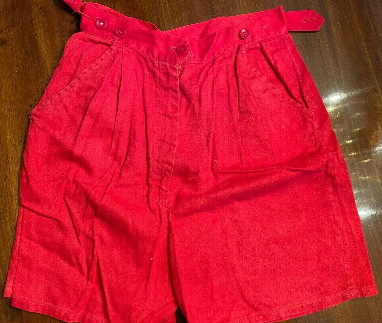 Vintage 1950's Girls "girls" Brand Shorts Red - Zipper Front - 2 Pockets